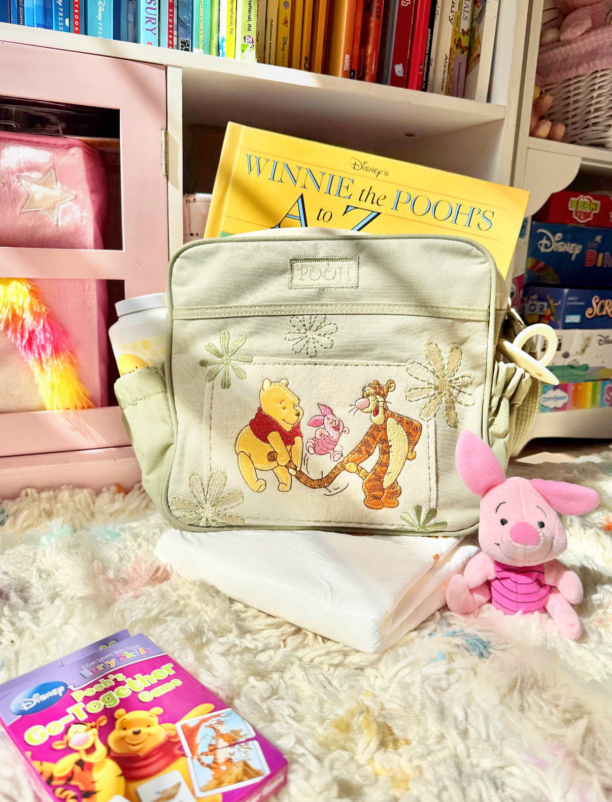 Winnie The Pooh & Friends Green Diaper Bag