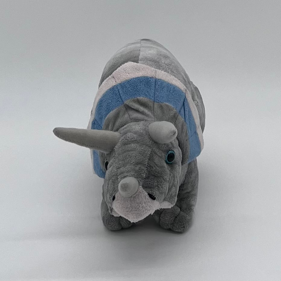 17" Grey and blue triceratops