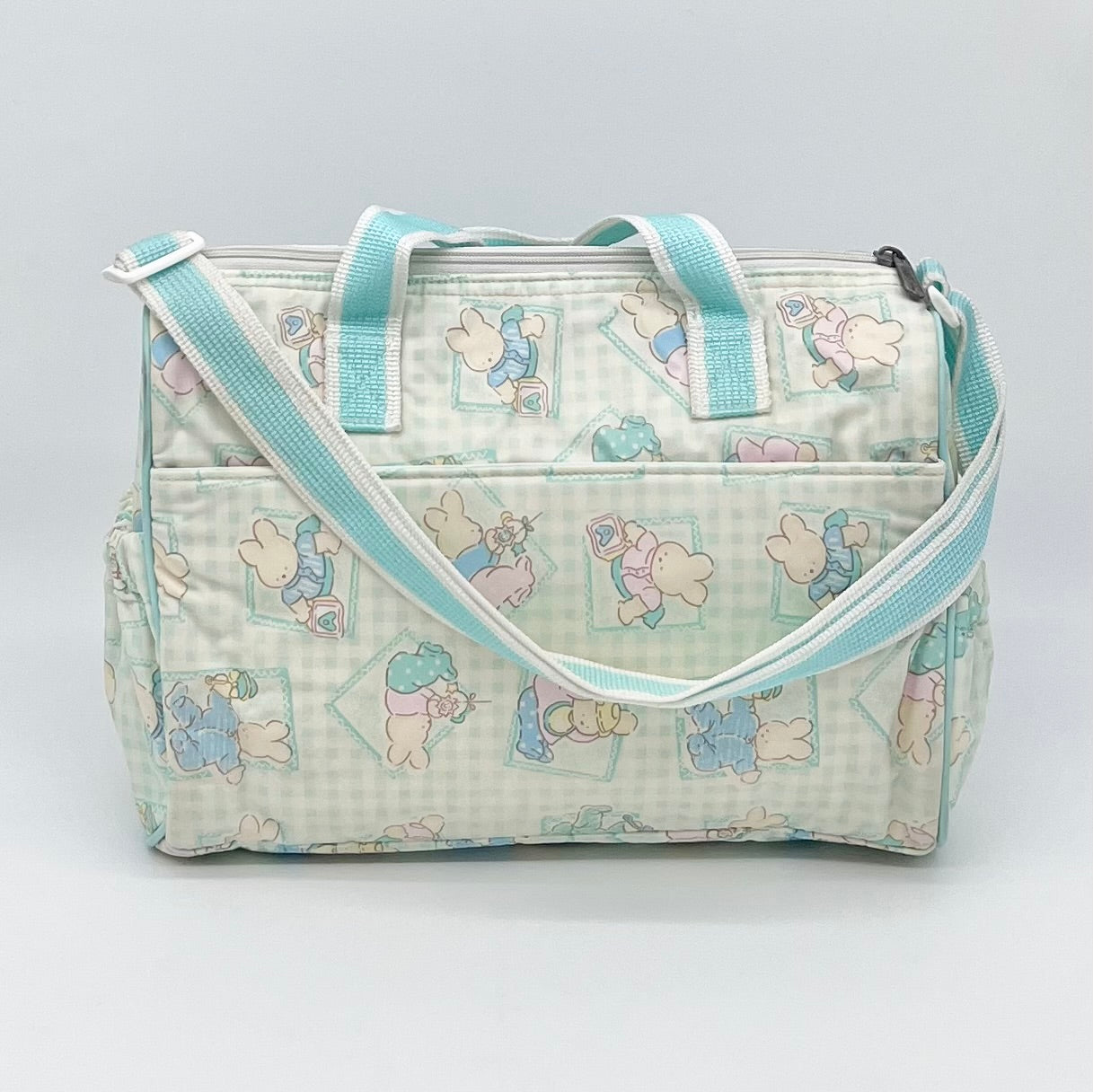 Baby Bunny Mint Gingham Diaper Bag