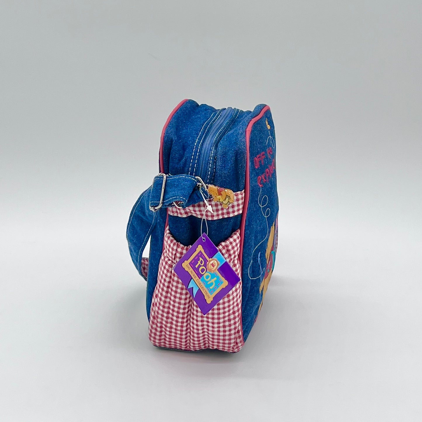 Winnie The Pooh & Piglet Red Gingham & Denim Diaper Bag