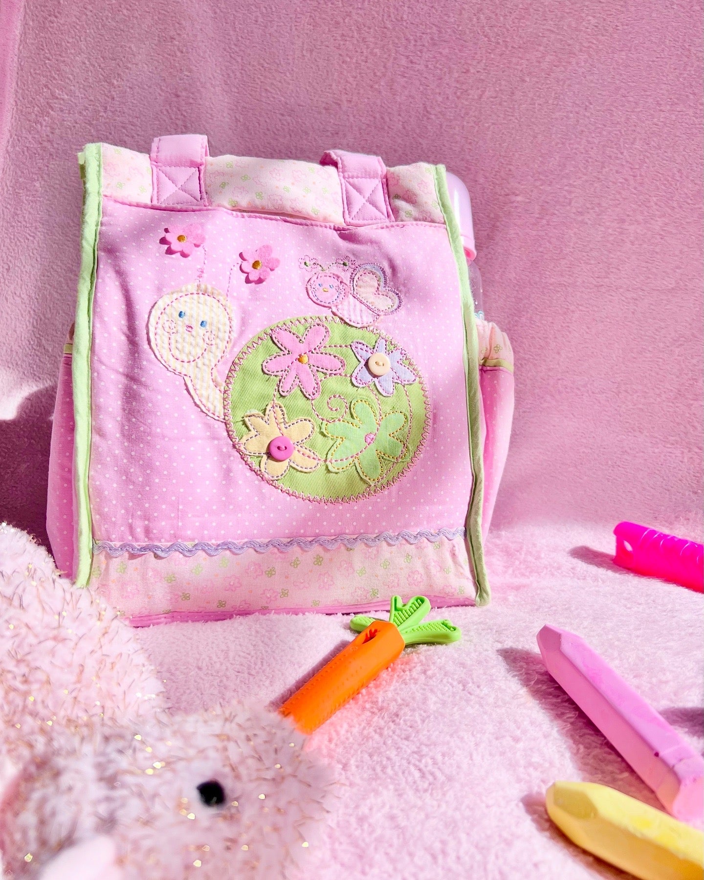 Pink Snail Diaper Bag