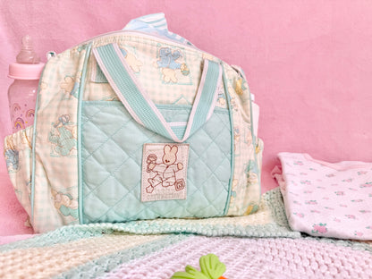 Baby Bunny Mint Gingham Diaper Bag