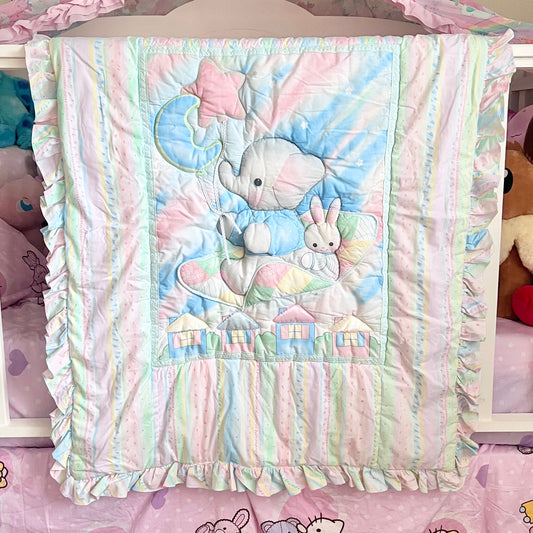 Pastel Elephant & Bunny  Quilt