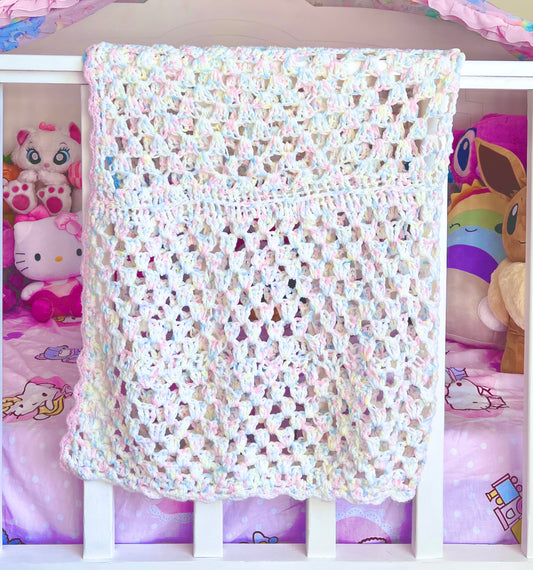 Pastel Rainbow Crochet Blanket