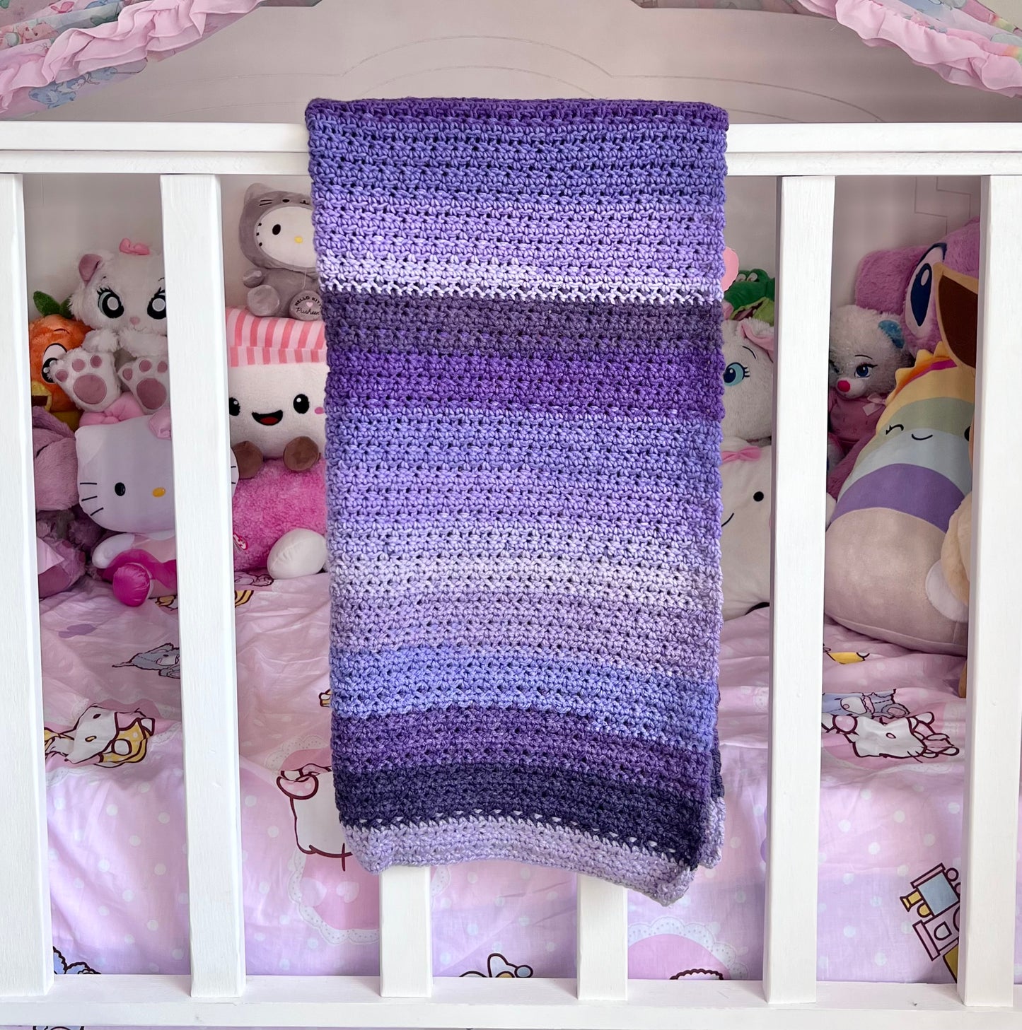 Ombre Purple Knitted Blanket