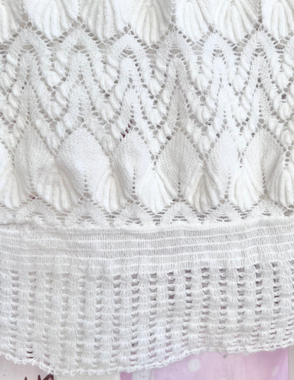 Ornate White Crochet Blanket