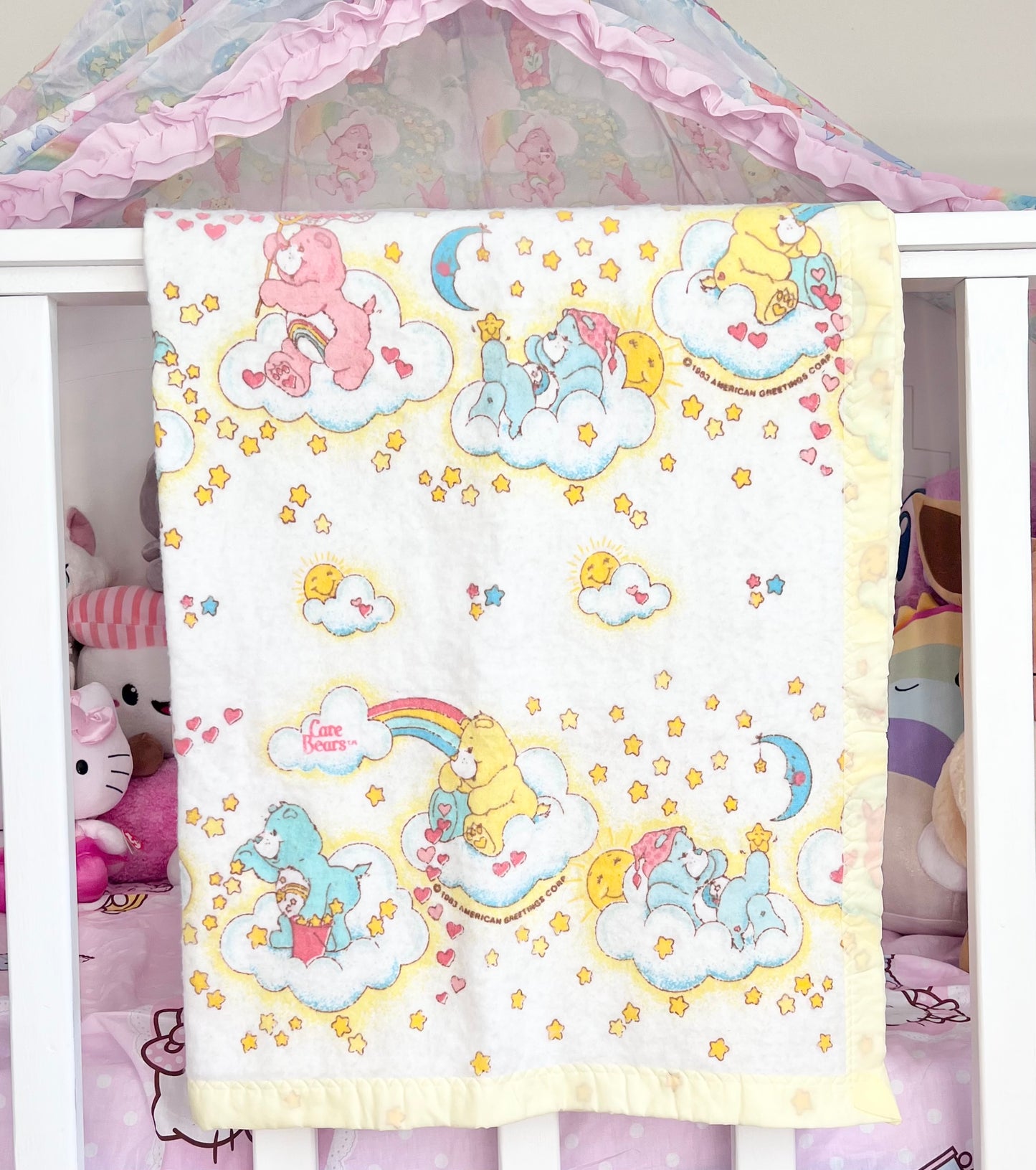 Vintage Care Bears Bedtime Blanket