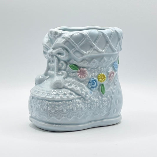 Vintage Pastel Blue Baby Bootie