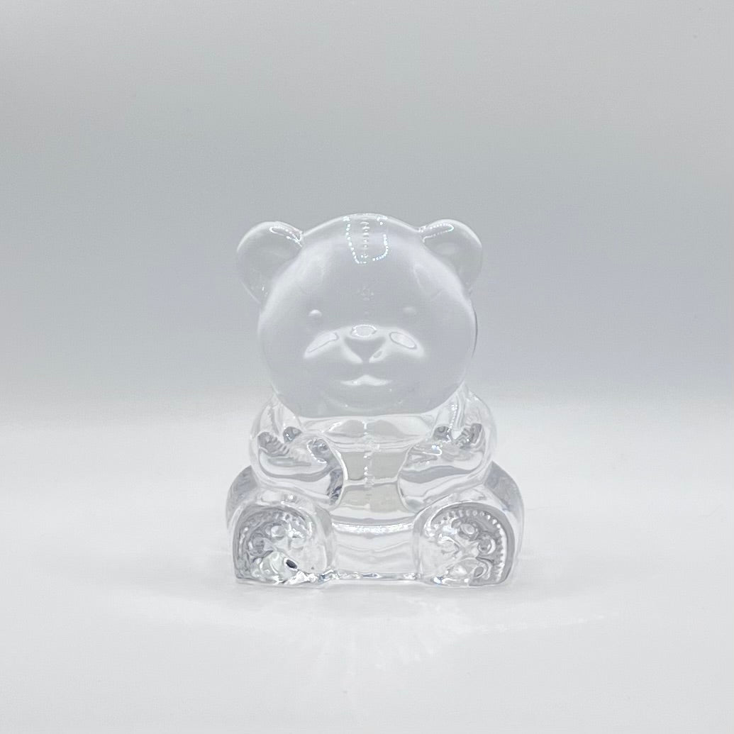 Glass Teddy Bear Candle Holder