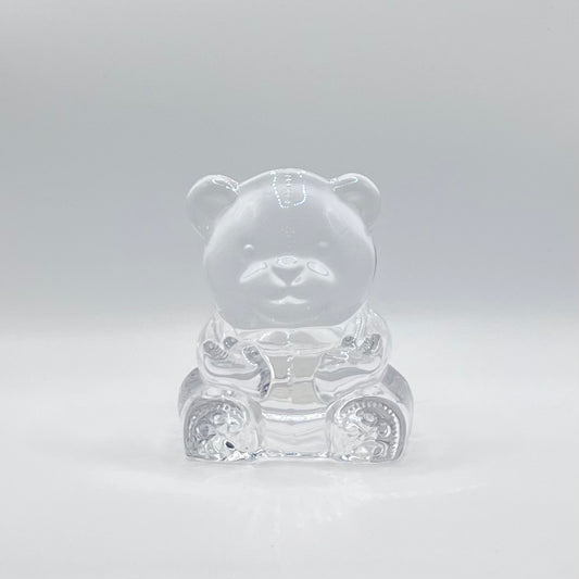 Glass Teddy Bear Candle Holder