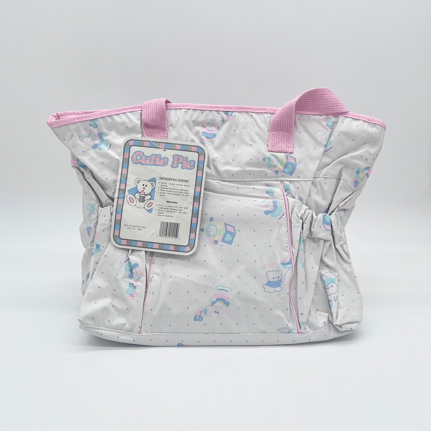 Cutie Pie Pastel Pink & White Circus Diaper Bag