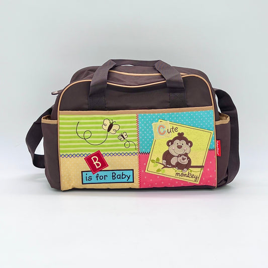 Fisher Price Monkey Brown & Color Block Vintage Diaper Bag