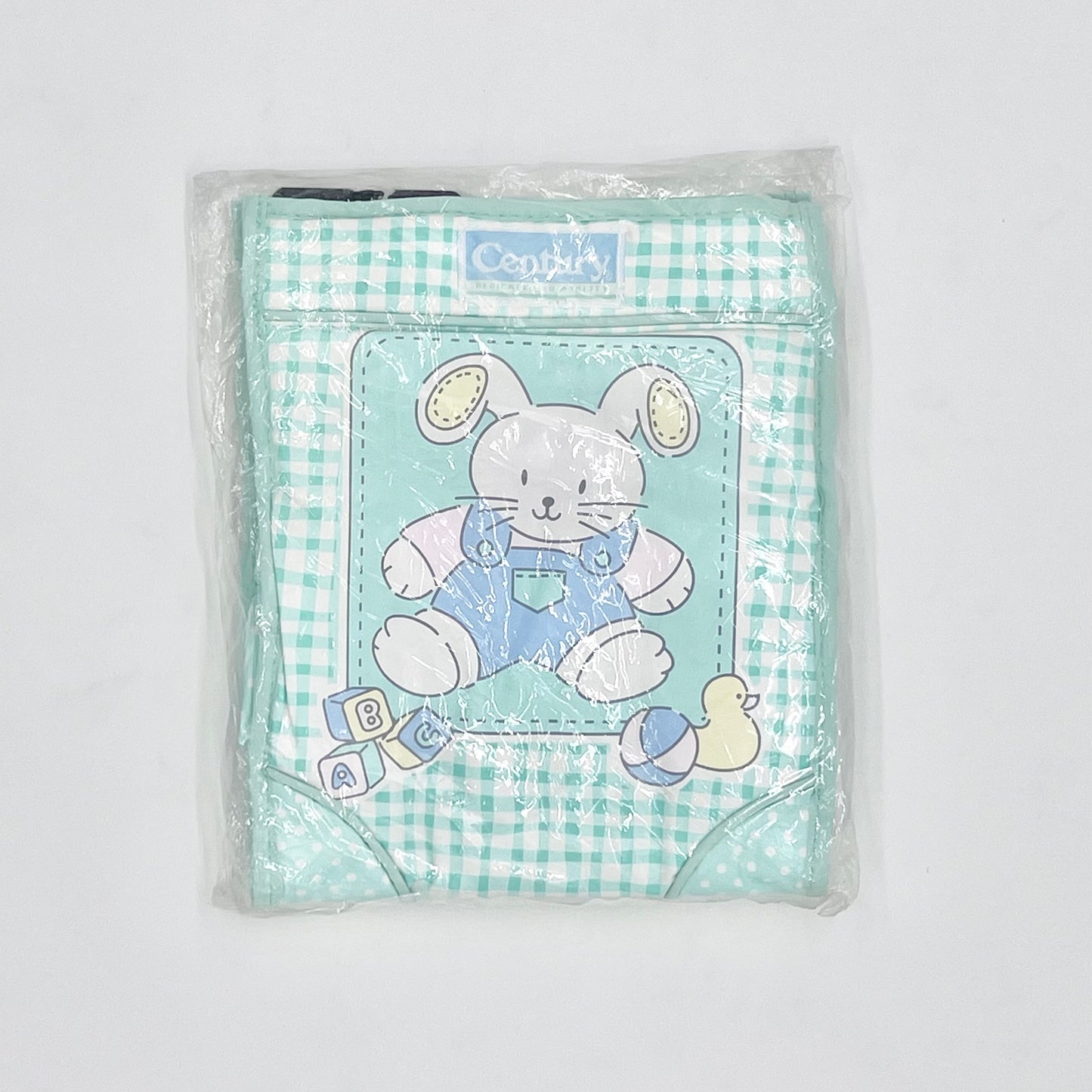 Pastel Green Gingham Baby Bunny Diaper Bag