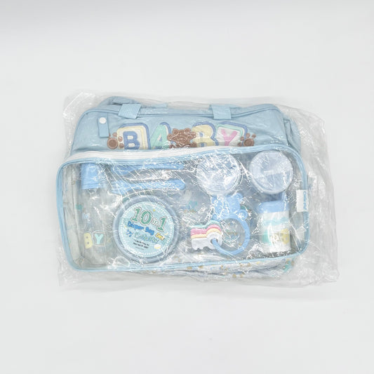 Cutie Pie Pastel Blue Baby Bears Diaper Bag + Extras